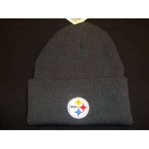   Steelers Beanie Cuffed Beanie Knit Hat Charcoal 