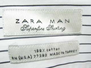 ZARA MAN Striped Button Down Shirt Sz 15  