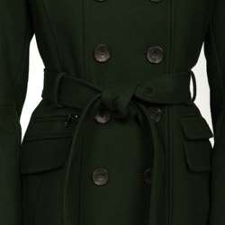 DKNY Womens Wool Belted Trench Coat  