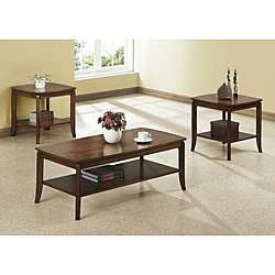 Walnut Solid Wood Top 3 piece Occassional Table Set  