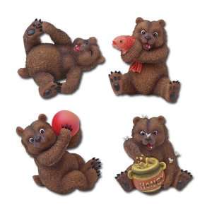   Grizzly Bears Hand Painted resin Animal Set of 4