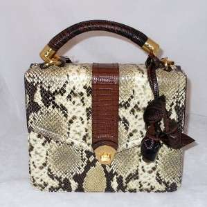   Leather Olivia Rose Natural Lady Anaconda Bag Purse Tote NWT H25520NA
