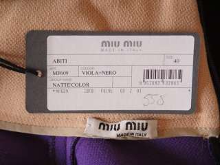   Prada RUNWAY Purple Bow Collared Wool Apron Dress ITA40/US6 NWT  