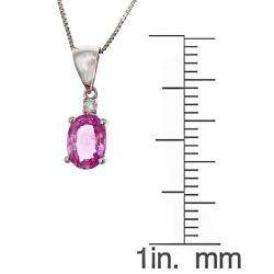 Yach 14k White Gold Ceylon Pink Sapphire and Diamond Accent Necklace 
