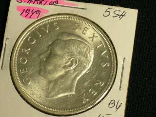 1949 South Africa 5 Shillings BU Silver coin (0711 1)  