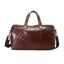 Fossil Transit Brown Leather Duffle Bag  