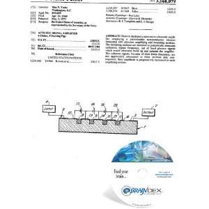    NEW Patent CD for ACOUSTIC SIGNAL AMPLIFIER 