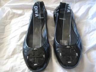   BURCH Reva Patent Leather Buckle Ballet Flat Shoes BLACK 10  