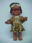 Vintage Native American Indian Boy Doll 9 tall Beaded Leather Western 