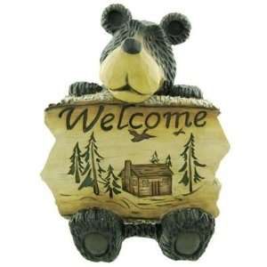 Woodi Bear with Welcome Sign, 8.5 inch 