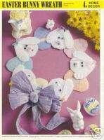EASTER BUNNY WREATH ~ plastic canvas pattern  