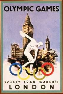LONDON OLYMPIC GAMES 1948 RETRO PROMOTIONAL POSTER  
