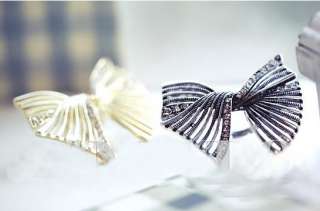 Lady Fashion Hollow out Adjustable Clear Rhinestone Bow Cocktail 