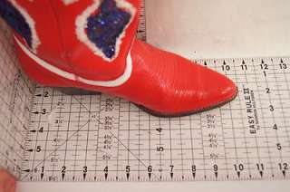 Red White Blue Man Made Glitter 8 Womens Western Boots  