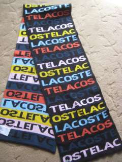 FANTASTIC LACOSTE LOGO MULTI COLOR WOOL SCARF,MUST SEE  