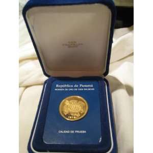   Panama Proof 100 Balboas Gold Coin Golden Turtle 