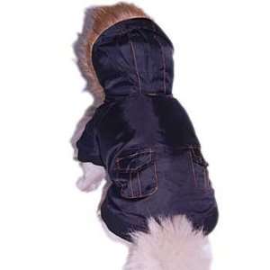  Anima Black Dog Bomber Jacket, X Small