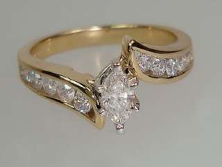   Marquise Diamond Wedding Bridal Engagement Set Ring 14KT Gold Sz 7