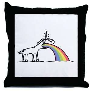  Throw Pillow Unicorn Vomiting Rainbow 