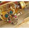 Vintage Colorful Owl crystals pendant Necklace SN0088  