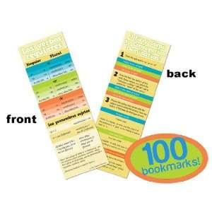  Regular Verbs Spanish Bookmarks Set of 100 Office 