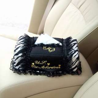 Auto Car Dashboard Tissue Napkin Box Case Holder Zebra  