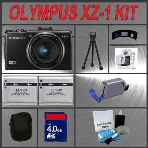  Olympus XZ 1 Digital Camera (Black) with 4GB Card + 2 (Two 