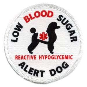  SERVICE DOG Low Blood Sugar Alert Poodle 4 inch Sew on Patch 