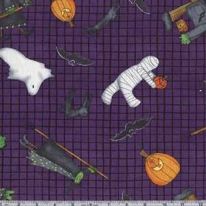  45 Wide Trick Or Treat Dreams Purple Fabric By The Yard 