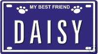 DAISY Dog Name Plate Pet Dog House, Cages or Crate Sign  