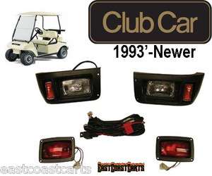 Club Car DS Golf Cart Adjustable HEADLIGHT & LED TAILLIGHT KIT  