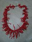 Cameo genuine red coral branches necklace Italy 60 cm