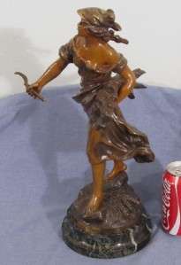 French Antique Bronze Figurine Woman Statue by Auguste Moreau w 