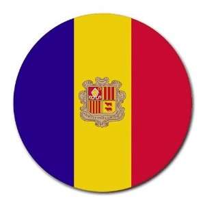 Andorra Flag Round Mouse Pad