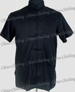 Chinese Party Costume Kung Fu Shirt Black Sz.L A37W  