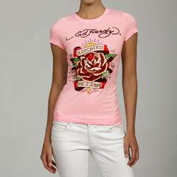 Ed Hardy Dedicated To The One I Love Platinum Graphic T shirt 