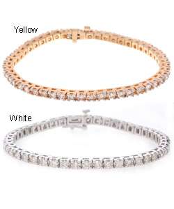   Gold 5ct Diamond Traditional Tennis Bracelet (J, I1)  