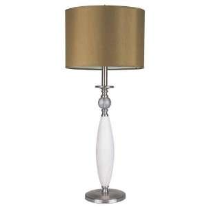 Lite TL08 1 Light Table Lamp in Satin Nickel with Champagne Shade TL