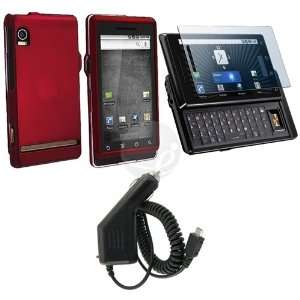   For Verizon Motorola Droid A855 Red Case+Charger+Guard Electronics