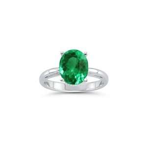  1.02 Cts of 8x6 mm AAA Oval Emerald Scroll Ring in 