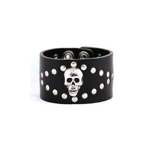  Skull Studded Leather Wrist Band Musical Instruments