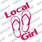 Hawaiian LOCAL GIRL w/ SLIPPERS rubber slippah flip flop decal sticker 