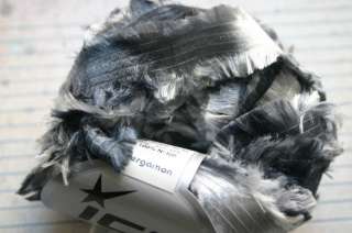 50g sk Wide Feathered Edge Ribbon Yarn Grays 1 wide  