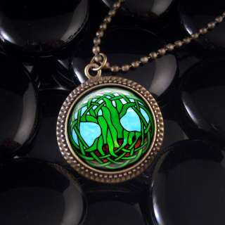 Tree of Life Celtic Stained Glass Art Necklace RF 354  