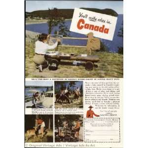  1951 Canada Youll really relax in Canada Vintage Ad 