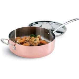  Exeter Copper Stainless Steel Saute Pan with Lid 5.2 Qt 