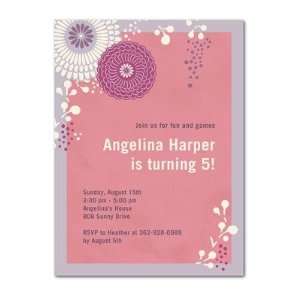 Birthday Party Invitations   Folk Flowers By Tea Collection