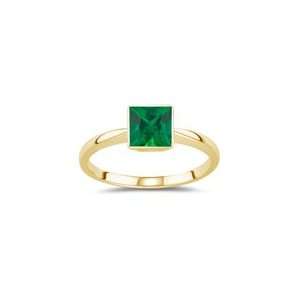  0.39 Cts of 4.5 mm AAA Princess Emerald Solitaire Ring in 