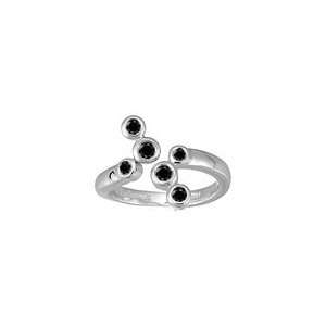  0.36 Cts Black Diamond Ring in 14K White Gold 5.5 Jewelry
