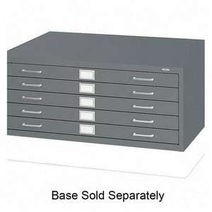  Safco 5 Drawers Steel Flat File & Base   Gray   SAF4994GRR 
